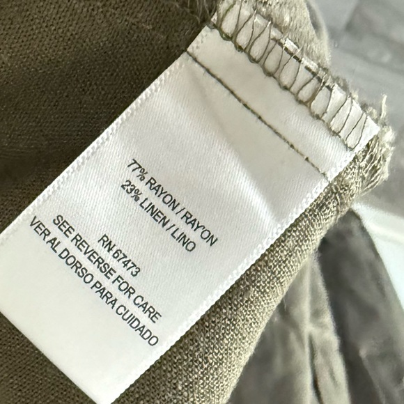 Violet Weekend|Olive Green Linen Lagenlook Sleeveless Midi Dress,square neck•XL - Picture 8 of 10